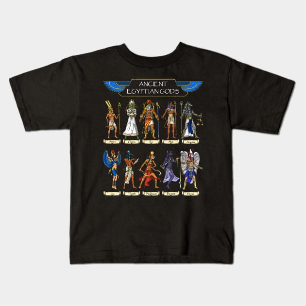 Ancient Egyptian Gods Kids T-Shirt by underheaven